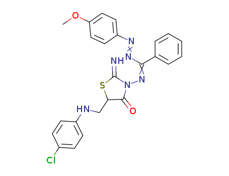 4-Thiazolidinone,5-[[(4-chlorophenyl)amino]methyl]-2-imino-3-[[[2-(4-methoxyphenyl)diazenyl]phenylmethylene]amino]-