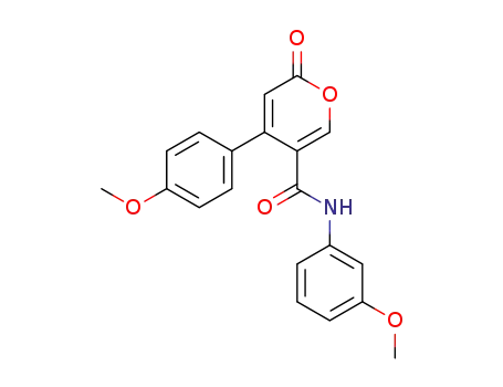 Molecular Structure of 105621-53-2 (2H-Pyran-5-carboxamide,
N-(3-methoxyphenyl)-4-(4-methoxyphenyl)-2-oxo-)