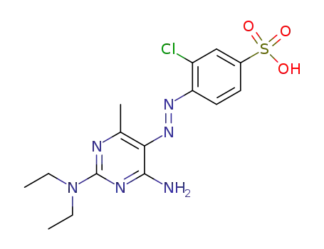 Benzenesulfonic acid,
4-[[4-amino-2-(diethylamino)-6-methyl-5-pyrimidinyl]azo]-3-chloro-
