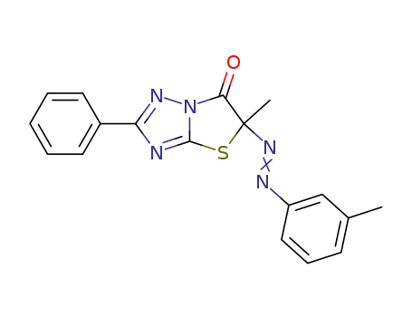Molecular Structure of 88743-81-1 (Thiazolo[3,2-b][1,2,4]triazol-6(5H)-one,
5-methyl-5-[(3-methylphenyl)azo]-2-phenyl-)