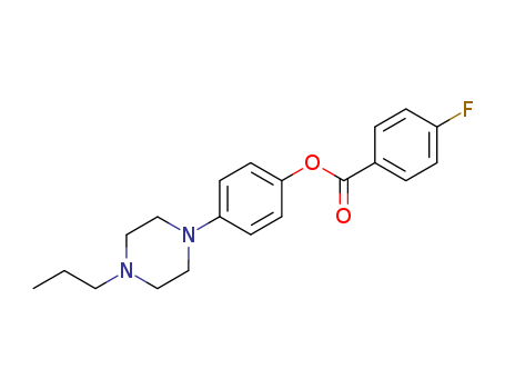 Molecular Structure of 105745-91-3 (Benzoic acid, 4-fluoro-, 4-(4-propyl-1-piperazinyl)phenyl ester)