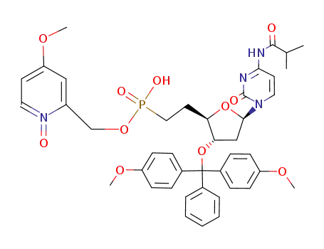 {2-[(2R,3S,5R)-3-[Bis-(4-methoxy-phenyl)-phenyl-methoxy]-5-(4-isobutyrylamino-2-oxo-2H-pyrimidin-1-yl)-tetrahydro-furan-2-yl]-ethyl}-phosphonic acid mono-(4-methoxy-1-oxy-pyridin-2-ylmethyl) ester
