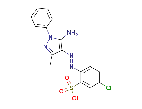 Benzenesulfonic acid,
2-[(5-amino-3-methyl-1-phenyl-1H-pyrazol-4-yl)azo]-5-chloro-