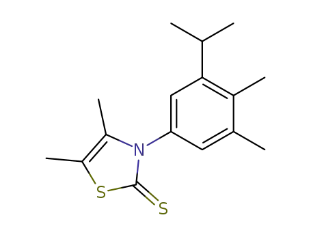 Molecular Structure of 96156-01-3 (2(3H)-Thiazolethione,
3-[3,4-dimethyl-5-(1-methylethyl)phenyl]-4,5-dimethyl-)