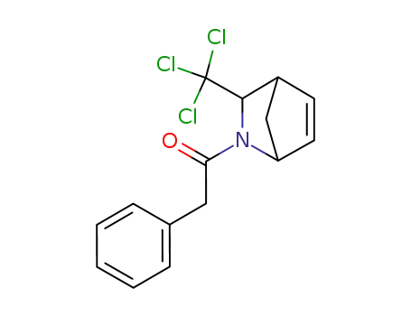 Molecular Structure of 110968-58-6 (2-Phenyl-1-(3-trichloromethyl-2-aza-bicyclo[2.2.1]hept-5-en-2-yl)-ethanone)