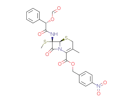 Molecular Structure of 95107-22-5 (4-nitrobenzyl (2'S,6R,7S)-7-formyloxy(phenyl)acetylamino-7-methylthio-3-methylceph-3-em-4-carboxylate)