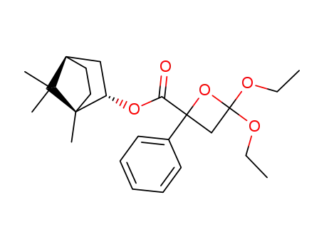 Molecular Structure of 88002-11-3 (2-Oxetanecarboxylic acid, 4,4-diethoxy-2-phenyl-,
1,7,7-trimethylbicyclo[2.2.1]hept-2-yl ester)
