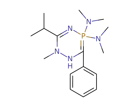 Molecular Structure of 143780-59-0 (1,2,4,5-Triazaphosphorine,
5,5-bis(dimethylamino)-1,2,5,5-tetrahydro-2-methyl-3-(1-methylethyl)-6-
phenyl-)