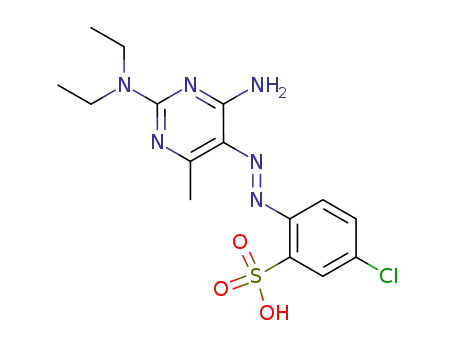 Benzenesulfonic acid,
2-[[4-amino-2-(diethylamino)-6-methyl-5-pyrimidinyl]azo]-5-chloro-