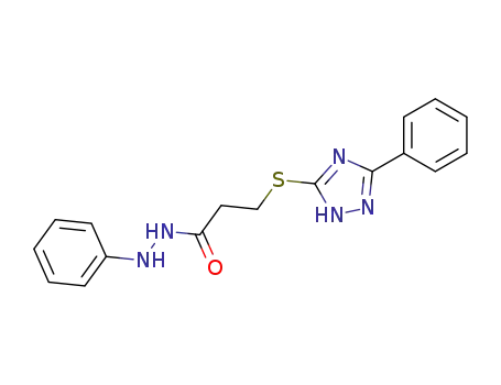 Molecular Structure of 88743-66-2 (Propanoic acid, 3-[(5-phenyl-1H-1,2,4-triazol-3-yl)thio]-,
2-phenylhydrazide)