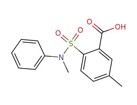 Molecular Structure of 95793-81-0 (Benzoic acid, 5-methyl-2-[(methylphenylamino)sulfonyl]-)