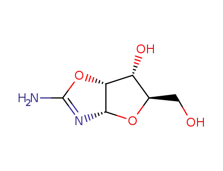 Molecular Structure of 27963-97-9 (2-AMINO-ALPHA-D-RIBOFURANO[1',2':4,5]OXAZOLINE)
