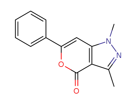 Molecular Structure of 78703-61-4 (1,3-Dimethyl-6-phenyl-1H-pyrano[4,3-c]pyrazol-4-one)