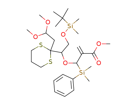 (R*,RS)-methyl 2-<<2'-tert-butyldimethylsiloxy-1'-<2''-(2''',2'''-dimethoxyethyl)-1'',3''-dithian-2''-yl>ethoxy><dimethyl(phenyl)silyl>methyl>prop-2-enoate
