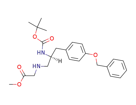 Molecular Structure of 228868-08-4 ([3-(4-benzyloxy-phenyl)-2-<i>tert</i>-butoxycarbonylamino-propylamino]-acetic acid methyl ester)