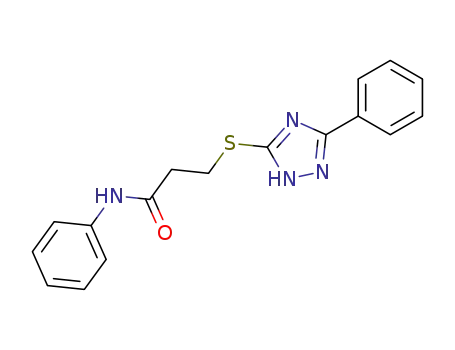 Molecular Structure of 88743-67-3 (Propanamide, N-phenyl-3-[(5-phenyl-1H-1,2,4-triazol-3-yl)thio]-)