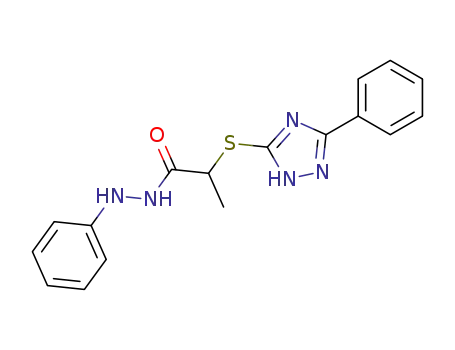 Molecular Structure of 88743-61-7 (Propanoic acid, 2-[(5-phenyl-1H-1,2,4-triazol-3-yl)thio]-,
2-phenylhydrazide)