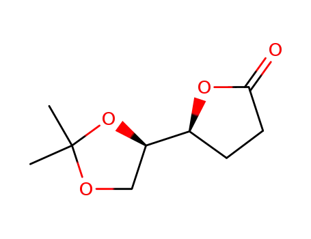 Molecular Structure of 128856-61-1 ((5S,1'S)-5-{1',2'-dihydroxy-1',2'-O-isopropylidene-ethyl}-tetrahydrofuran-2-one)
