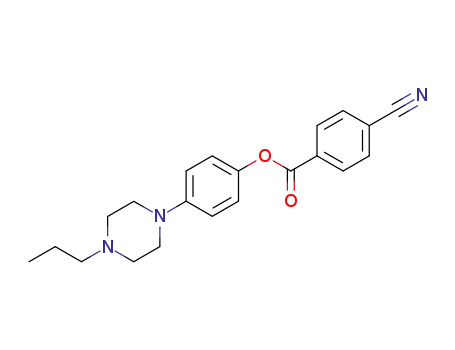 Molecular Structure of 90863-20-0 (4-Cyano-benzoic acid 4-(4-propyl-piperazin-1-yl)-phenyl ester)