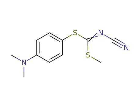 Molecular Structure of 100477-75-6 (Methyl(4-dimethylaminophenyl)cyanocarbonimido-dithioate)