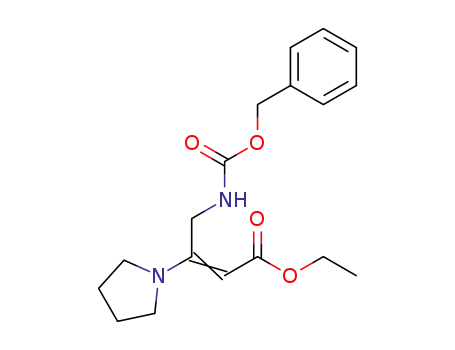 Molecular Structure of 180295-80-1 ((E)-4-Benzyloxycarbonylamino-3-pyrrolidin-1-yl-but-2-enoic acid ethyl ester)