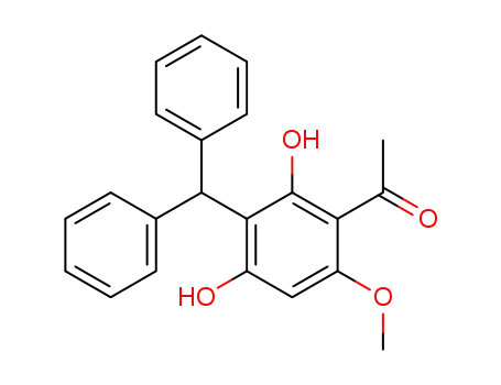 Molecular Structure of 101161-94-8 (4,6-dihydroxy-2-methoxy-5-diphenylmethylacetophenone)