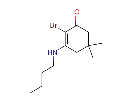 Molecular Structure of 102688-96-0 (2-Bromo-3-butylamino-5,5-dimethyl-cyclohex-2-enone)