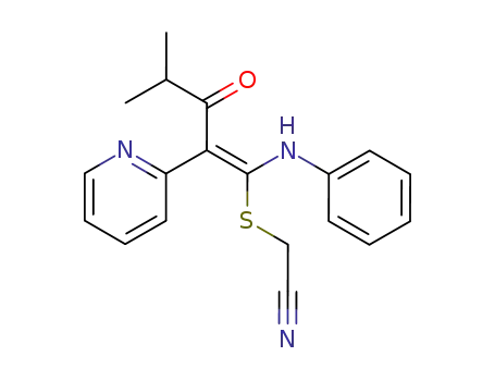 ((E)-4-Methyl-3-oxo-1-phenylamino-2-pyridin-2-yl-pent-1-enylsulfanyl)-acetonitrile