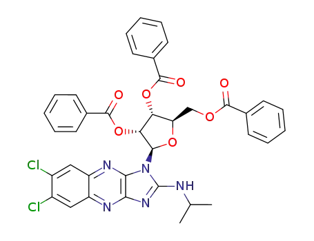 Molecular Structure of 213738-15-9 (6,7-dichloro-2-isopropylamino-1-(2,3,5-tri-O-benzoyl-β-D-ribofuranosyl)imidazo<4,5-b>quinoxaline)