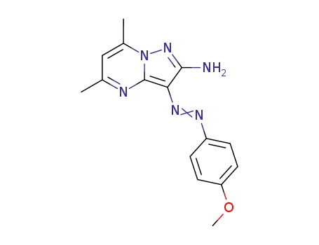 Pyrazolo[1,5-a]pyrimidin-2-amine,
3-[(4-methoxyphenyl)azo]-5,7-dimethyl-