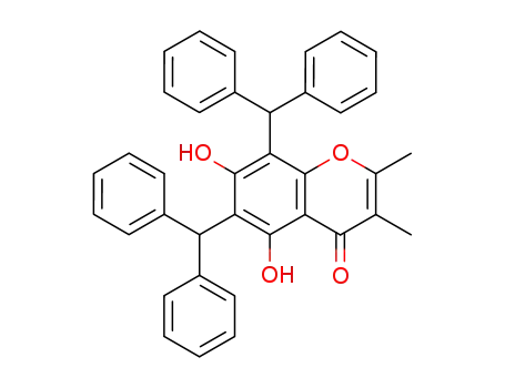 4H-1-Benzopyran-4-one,
6,8-bis(diphenylmethyl)-5,7-dihydroxy-2,3-dimethyl-