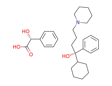 <1-<(S)-1-Cyclohexyl-1-hydroxy-1-phenyl-butyl>piperidinium>-(R)-mandelat