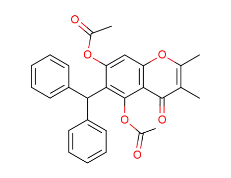 4H-1-Benzopyran-4-one,
5,7-bis(acetyloxy)-6-(diphenylmethyl)-2,3-dimethyl-