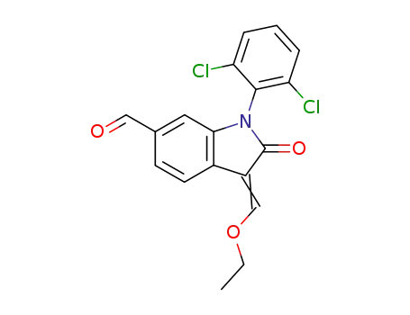 1H-Indole-6-carboxaldehyde,
1-(2,6-dichlorophenyl)-3-(ethoxymethylene)-2,3-dihydro-2-oxo-