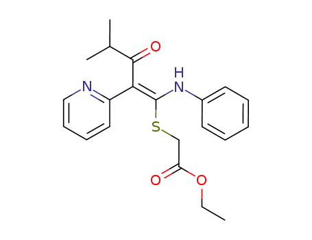 ((E)-4-Methyl-3-oxo-1-phenylamino-2-pyridin-2-yl-pent-1-enylsulfanyl)-acetic acid ethyl ester