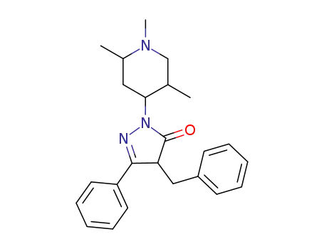 Molecular Structure of 102689-20-3 (4-benzyl-5-phenyl-2-(1,2,5-trimethyl-4-piperidyl)-4H-pyrazol-3-one)
