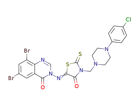 6,8-Dibromo-3-[3-[4-(4-chloro-phenyl)-piperazin-1-ylmethyl]-4-oxo-2-thioxo-thiazolidin-(5E)-ylideneamino]-3H-quinazolin-4-one