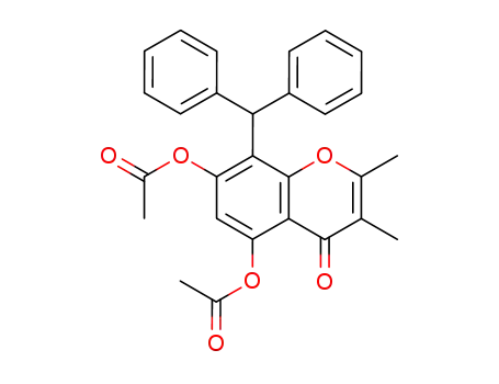 4H-1-Benzopyran-4-one,
5,7-bis(acetyloxy)-8-(diphenylmethyl)-2,3-dimethyl-