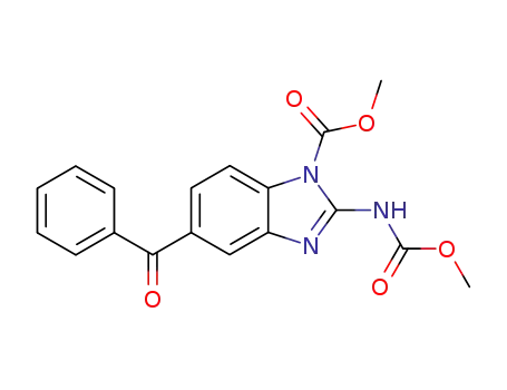 Molecular Structure of 104662-93-3 (5-Benzoyl-2-methoxycarbonylamino-benzoimidazole-1-carboxylic acid methyl ester)