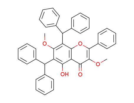 Molecular Structure of 98498-29-4 (5-hydroxy-3,7-dimethoxy-6,8-bis(diphenylmethyl)flavone)