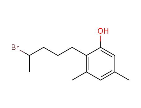 Molecular Structure of 96358-80-4 (Phenol, 2-(4-bromopentyl)-3,5-dimethyl-)