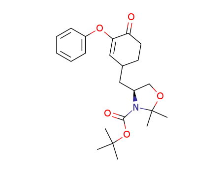 2,2-dimethyl-4-(4-oxo-3-phenoxy-cyclohex-2-enylmethyl)-oxazolidine-3-carboxylic acid <i>tert</i>-butyl ester