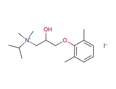 Molecular Structure of 105996-40-5 (3-(2,6-dimethylphenoxy)-2-hydroxy-N,N-dimethyl-N-(1-methylethyl)propan-1-aminium iodide)