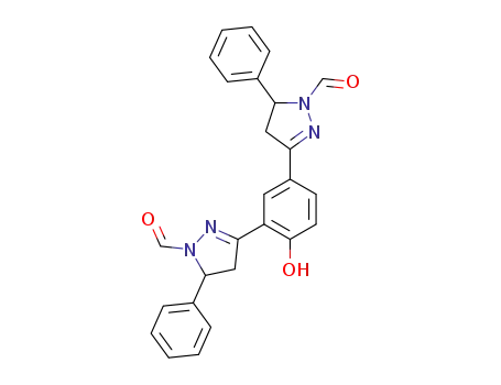 Molecular Structure of 106924-23-6 (2,4-bis(1-formyl-4,5-dihydro-5-phenylpyrazol-3-yl)phenol)