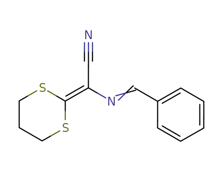 Molecular Structure of 83808-81-5 (Acetonitrile, 1,3-dithian-2-ylidene[(phenylmethylene)amino]-)