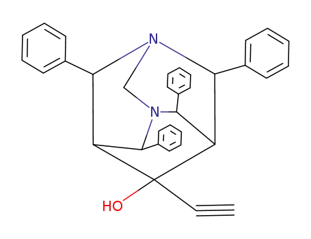 Molecular Structure of 60773-61-7 (2,4,6,8-Tetraphenyl-9-ethynyl-3,7-diazaadamantane-9-ol)