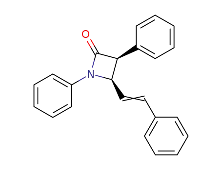 Molecular Structure of 105602-00-4 (2-Azetidinone, 1,3-diphenyl-4-(2-phenylethenyl)-, cis-)
