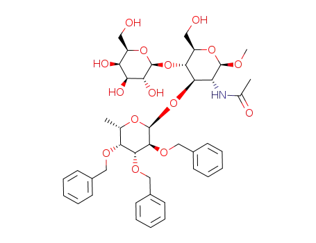 N-[(2R,3R,4R,5S,6R)-6-Hydroxymethyl-2-methoxy-5-((2S,3R,4S,5R,6R)-3,4,5-trihydroxy-6-hydroxymethyl-tetrahydro-pyran-2-yloxy)-4-((2S,3S,4R,5R,6S)-3,4,5-tris-benzyloxy-6-methyl-tetrahydro-pyran-2-yloxy)-tetrahydro-pyran-3-yl]-acetamide