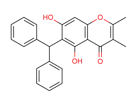4H-1-Benzopyran-4-one,
6-(diphenylmethyl)-5,7-dihydroxy-2,3-dimethyl-