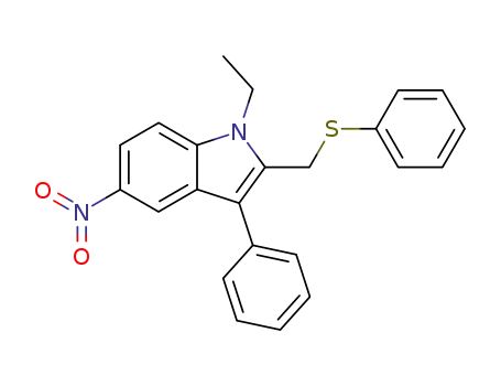 1H-Indole, 1-ethyl-5-nitro-3-phenyl-2-[(phenylthio)methyl]-